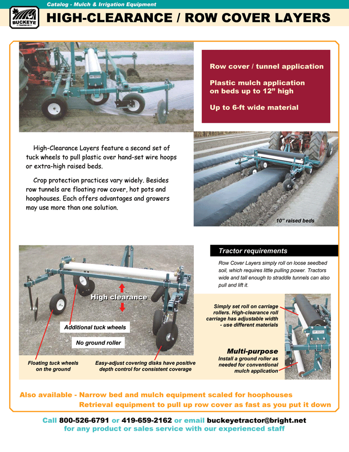 Buckeye Tractor Online Catalog Page 0601 Row Cover Layers